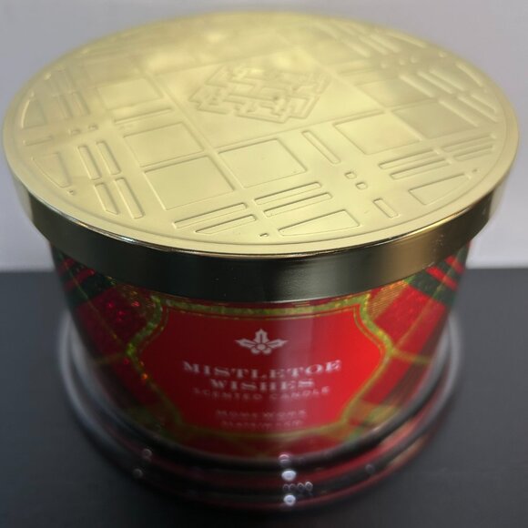 HomeWorx by Slatkin Mistletoe Wishes 4-Wick 18oz Candle NEW - Picture 2 of 4